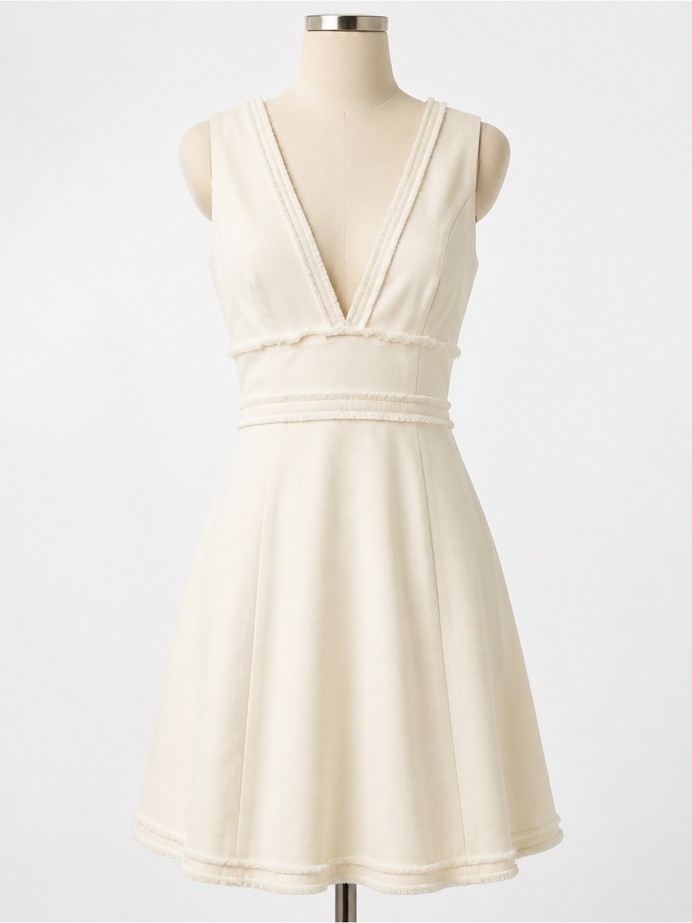 Cinqà Sept Aurora Fringe Fit and Flare
Dress - Size US 6 Plunging V neckline